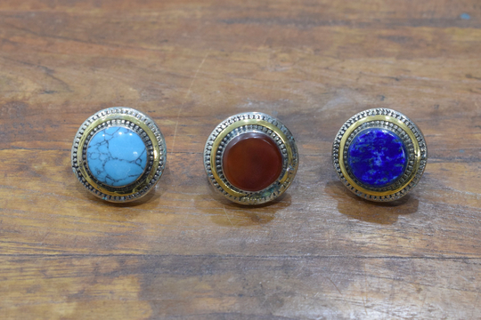Rings Silver Assorted Stone Afghanistan