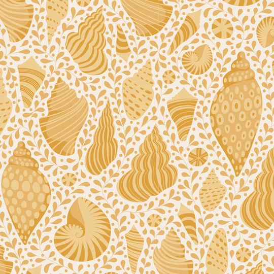 Cotton Beach Blender - Shells Honey | Sold in 1/2 Yard Increments