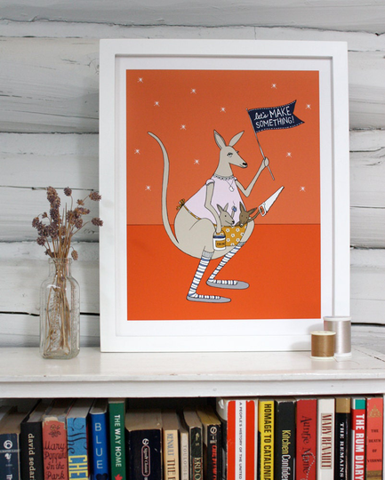 Crafteroo Print. Kangaroo Mom With Her Kiddos Make Something