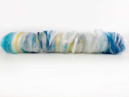 Spinning Fiber . Art Batt Blended For Spinning Ooak Supply Carded Color "Water"