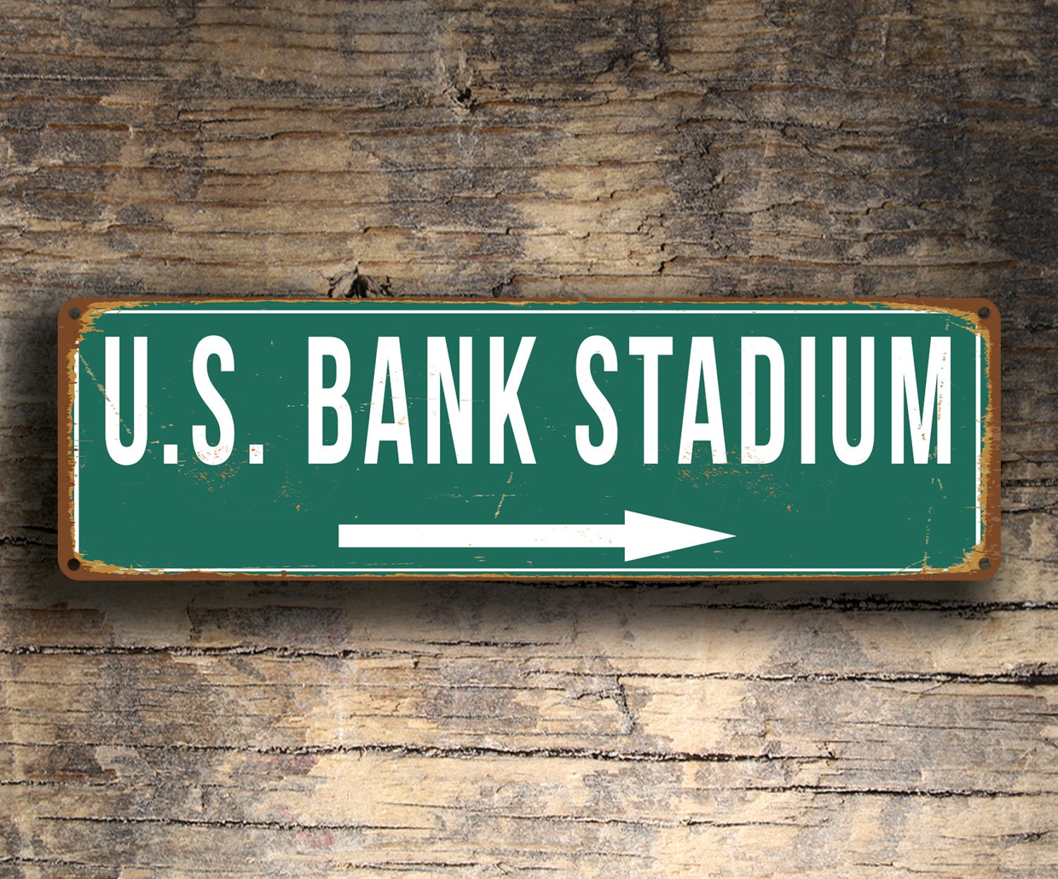 Us Bank Stadium Sign, Vintage Style Signs, Us Minnesota Vikings, Football Gifts, Vikings Signs