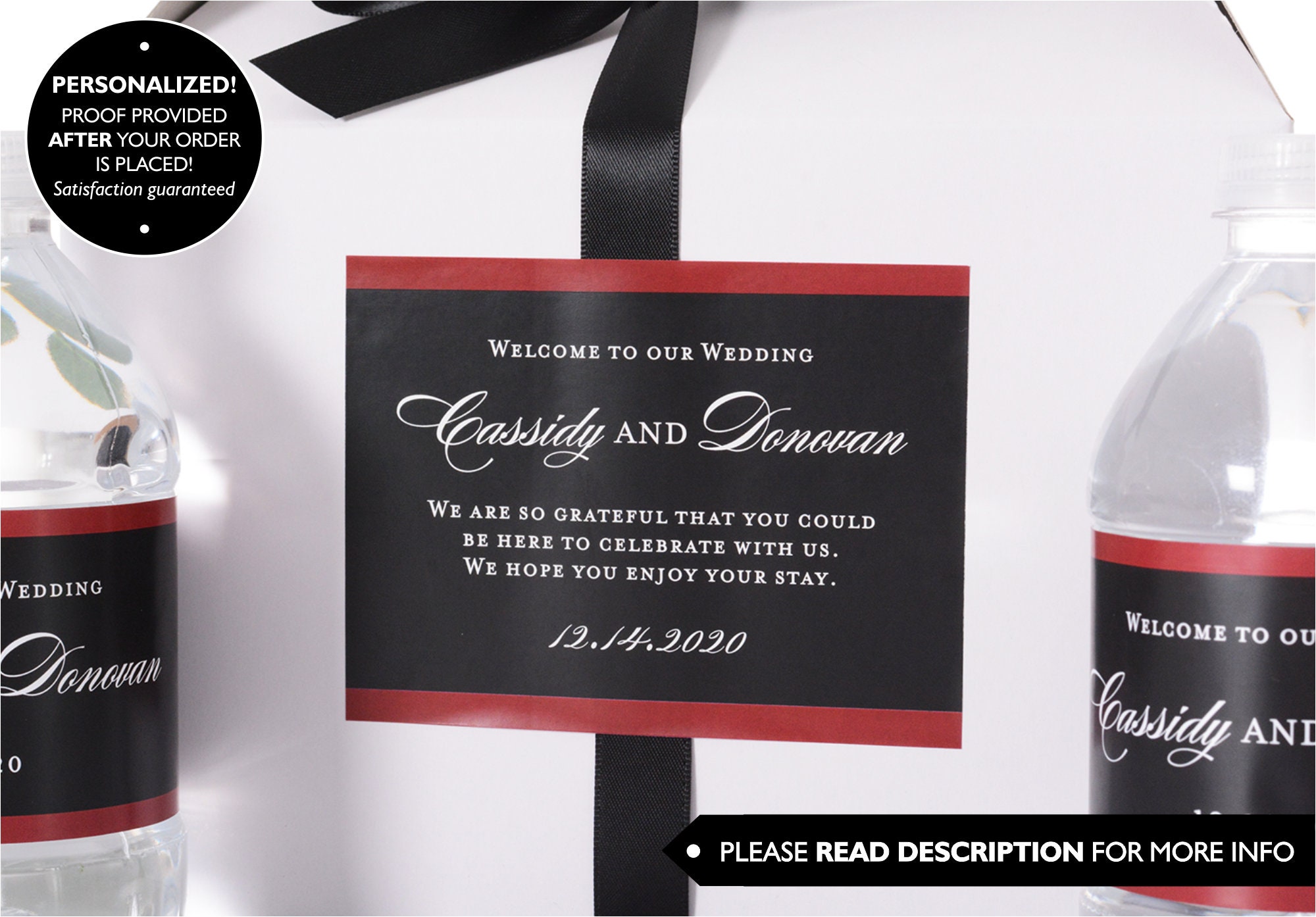 Custom Wedding Stickers - Welcome Bag Box Favor Formal Labels #wdib-300