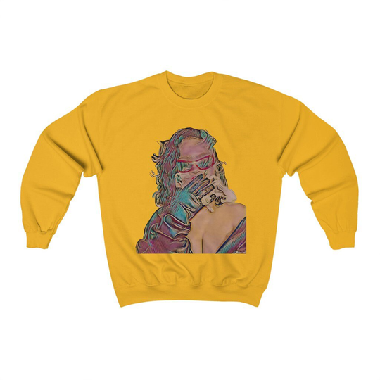 Rihanna Unisex Heavy Blend Crewneck Sweatshirt, Multiple Colors Available