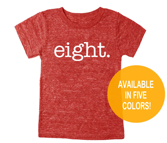 Eighth 8Th Birthday "Eight' Youth Tri Blend T-Shirt - Kids Boy & Girl Tee Twins Triplets