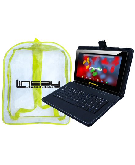 LINSAY 10.1-in Wi-fi Only Android 11 Tablet with Accessories with Case Included;; Type Cover Included | F10XIPSCKBAG
