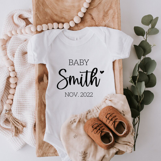 Personalized Baby Announcement, Bodysuit, Reveal, Pregnancy Coming Soon, We're Expecting