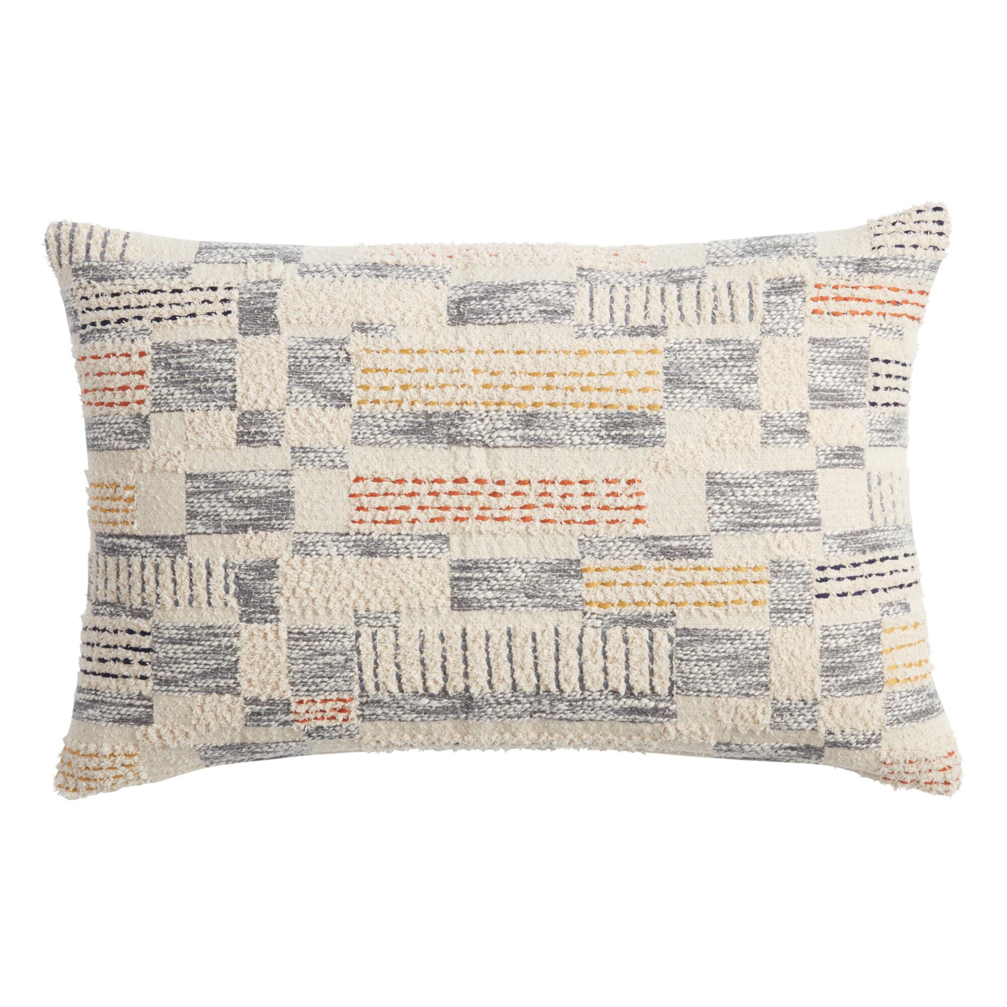 Multicolor Woven Jacquard Lumbar Pillow by World Market