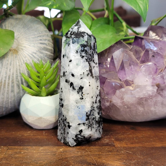 Large Rainbow Moonstone Crystal Tower, Polished Point, Healing Crystals, Mineral Specimen #3