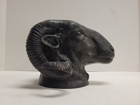 Antique, Late 19Th/Early 20Th Century Cast Bronze Of A Ram's Sheep Head, Wall Mount Or Table Top