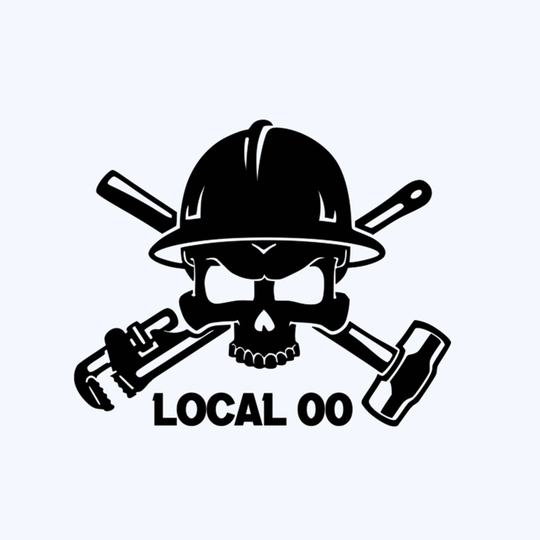 Local Union Skull Construction Decal