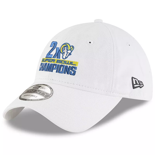 Men's New Era White Los Angeles Rams 2-Time Super Bowl Champions 9TWENTY Adjustable Hat