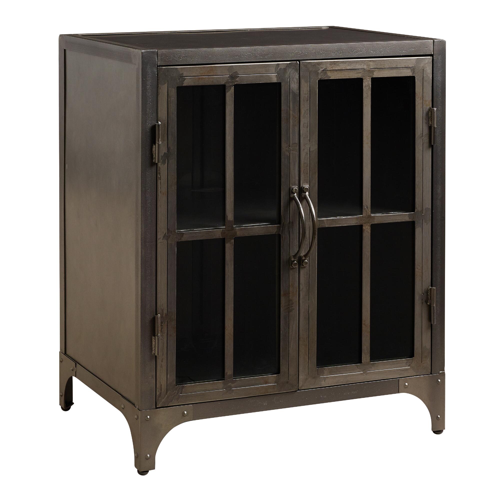 Metal Virgil Storage Cabinet: Gray/Metallic by World Market