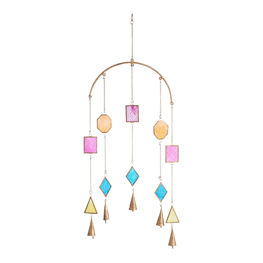Pressed Glass and Metal Bells Hanging Decor: Multi by World Market
