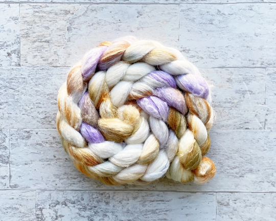 Hand Dyed Wool Roving, Merino/Bamboo/Silk Blend - #132