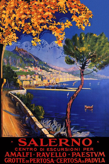 Italy Salerno Amalfi Ravello Paestum Sailboat Beach Ocean Sea Italia Italian European Travel Tourism Vintage Poster Repro Free S/H in Usa