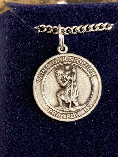 Saint Christopher Silver Pendant & Chain