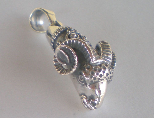 sterling Silver Pendant Ram's Head -High Quality Item-Nobility - Ancient Greece