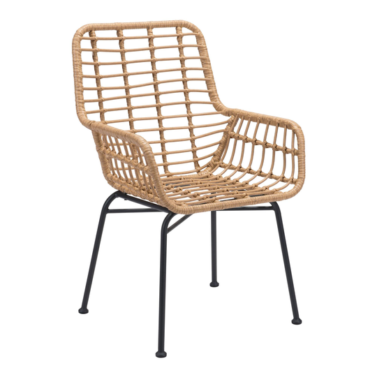 All Weather Wicker Everett Outdoor Patio Armchair Set of 2: Natural - Resin by World Market