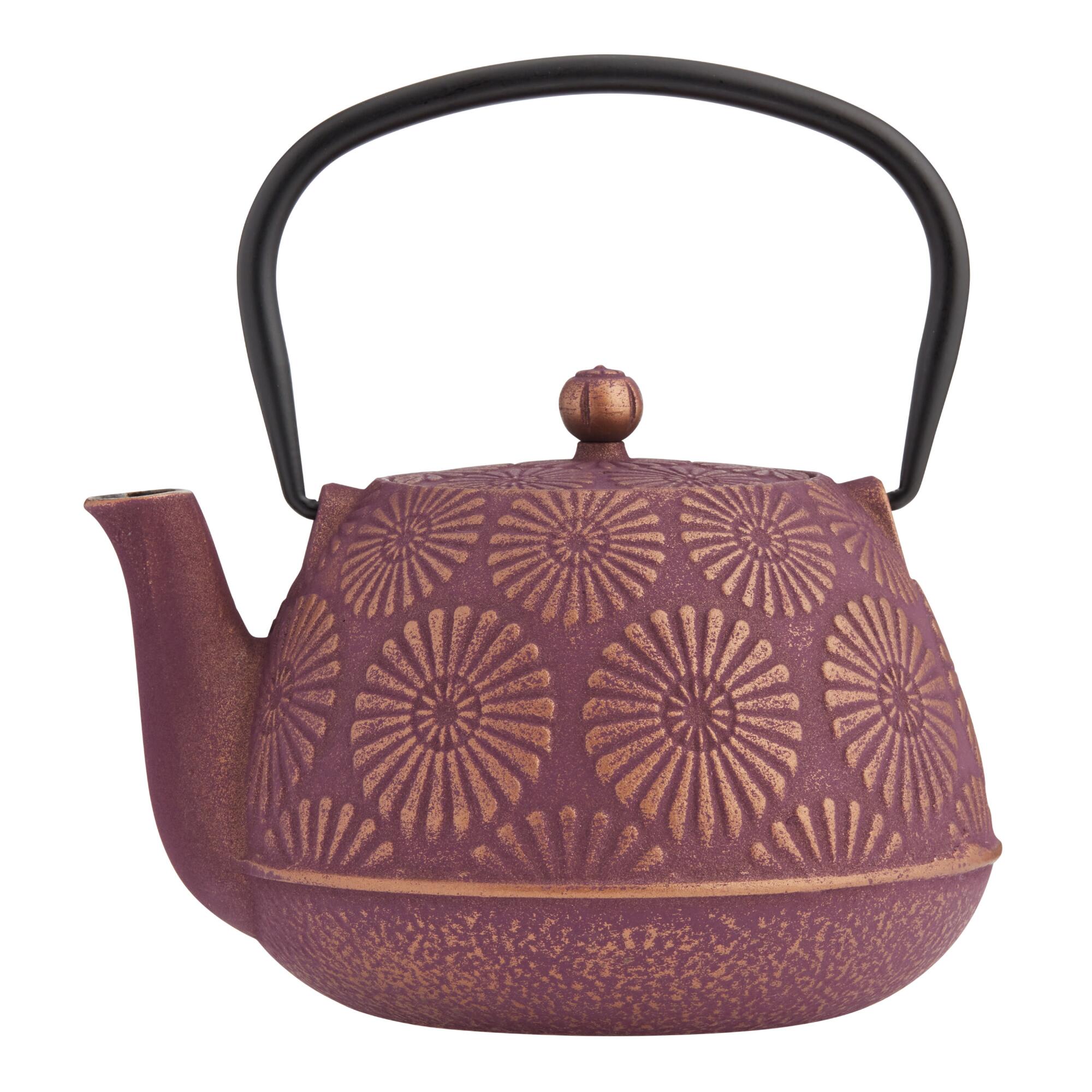 Plum Flower Cast Iron Teapot: Purple by World Market