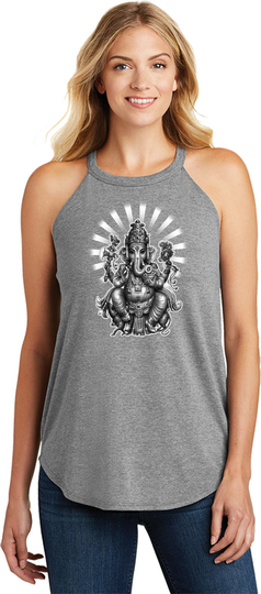 Ganesha Ladies Yoga Tri Blend Rocker Tanktop = Ganesha-Dt137L