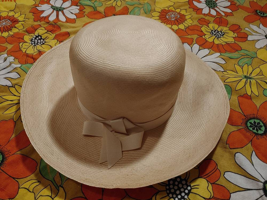 Vintage Marche Straw Sun Hat 1950S