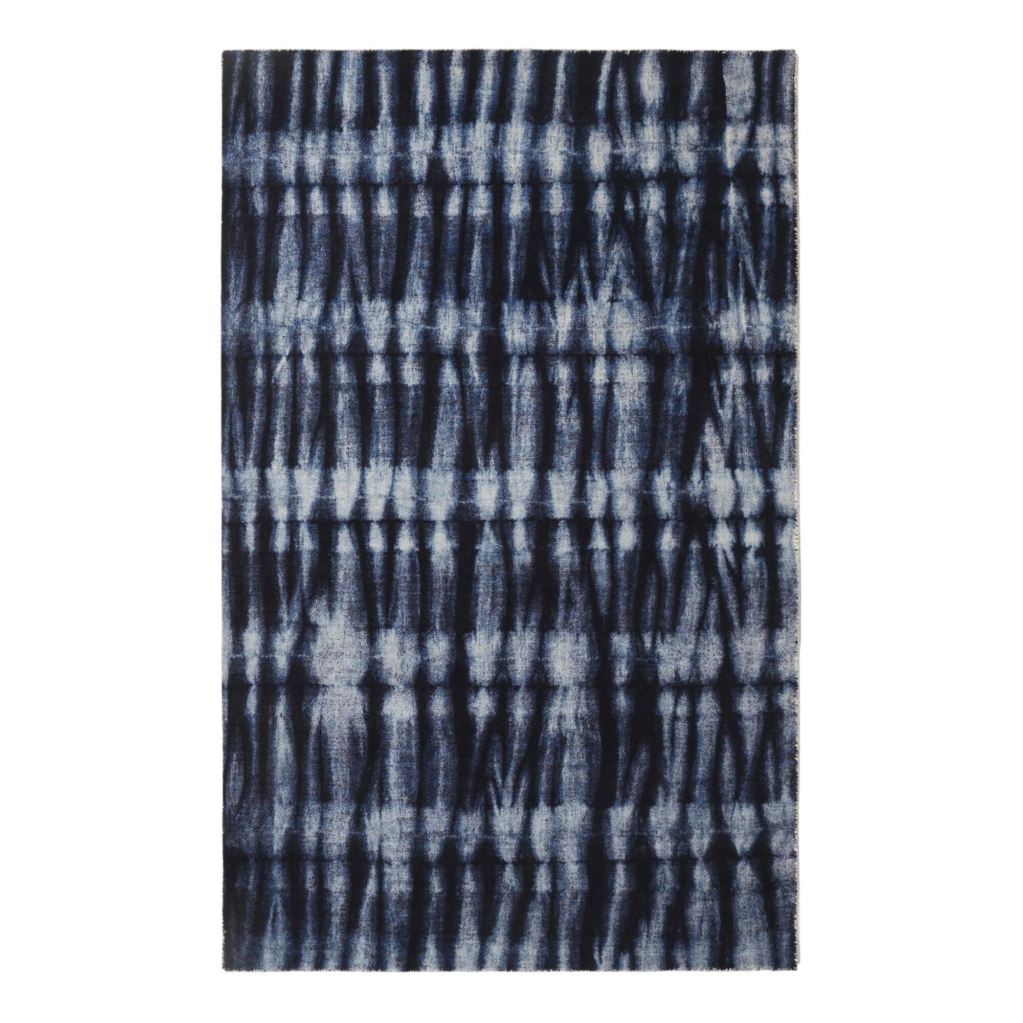 Navy Blue Tie Dye Nightshade Area Rug - Nylon - 8' x 10' by World Market