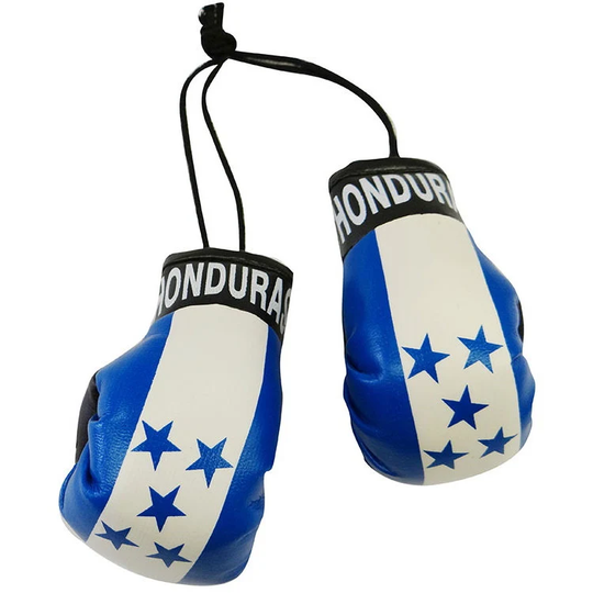 Honduras Miniature Christmas Ornament/Boxing Gloves Perfect For Tree/Car Mirrors & Backpacks Approx 4 Inches