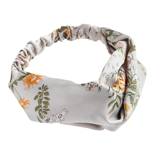 Gray And Orange Silk Floral Knotted Headband by World Market
