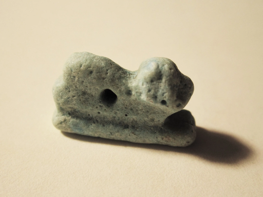Ancient Egyptian Khnum Amulet in The Form Of A Reclining Ram Faienced Paste New Kingdom - Exceptional Authentic Artifact