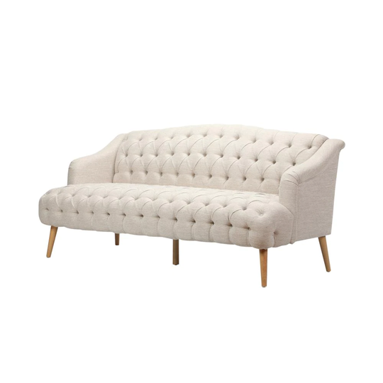 Best Selling Home Decor Adelia Modern Beige and Natural Polyester/Blend Sofa in Off-White | 310386
