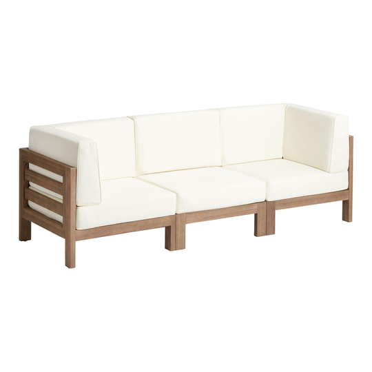 Eucalyptus Segovia 3 Piece Modular Outdoor Patio Sofa by World Market