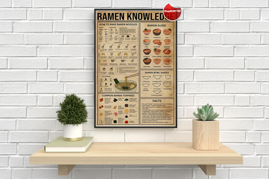 Ramen Knowledge Poster - Canvas Print Sign, Art, Poster, Restaurant Decor, Ramen Gifts