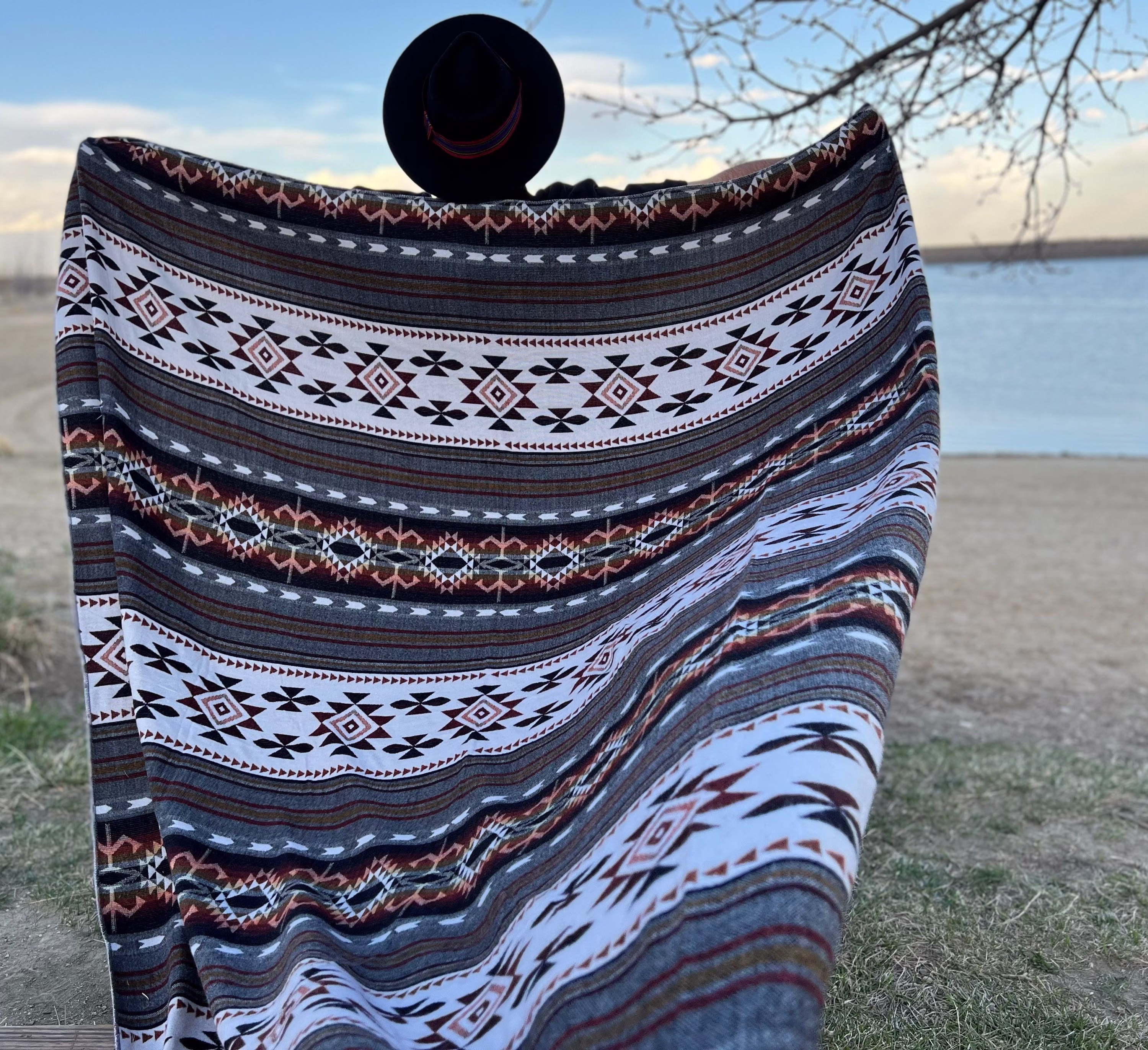 Alpaca Wool Blanket Blend | Native Throw Unique Gift Washable Boho Bedding Mother's Day Idea