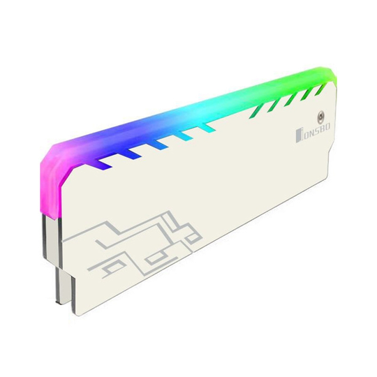 JONSBO Universal RGB 256 Color Light LED Memory RAM Radiator Cooling Vest Heat Sink for Desktop - white