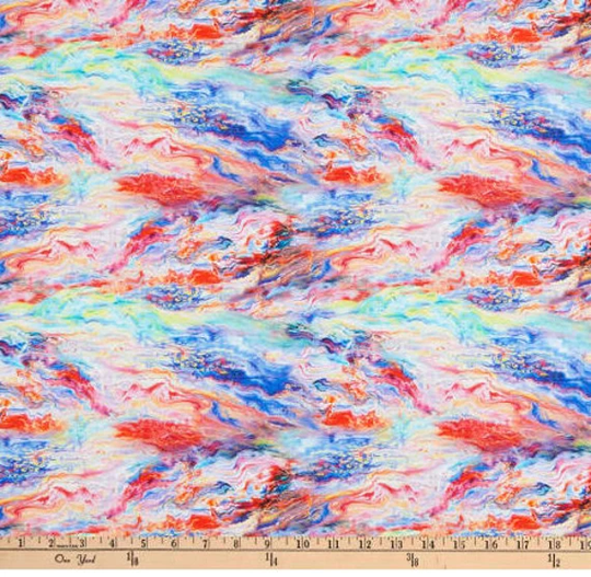 Colorful Marbleized Blender From Call Of The Sea Collection By 3 Wishes Fabric - 100% High Quality Cotton