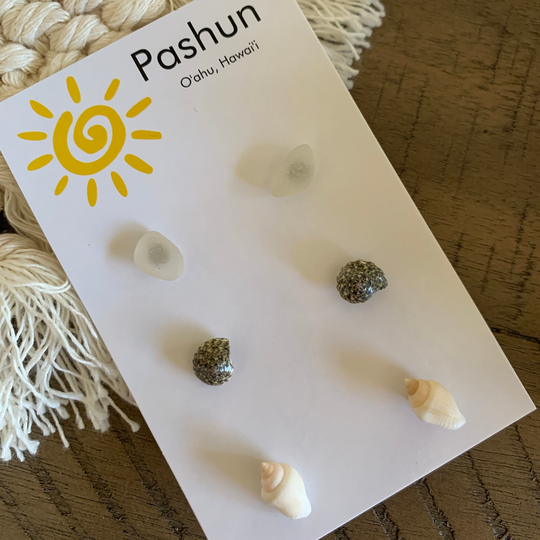 Seashell Jewelry ... Beach/Ocean Stud Earrings Set | 2266