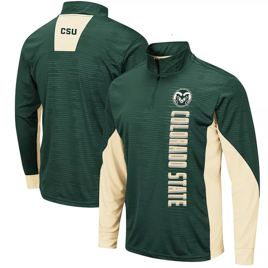 Men's Colosseum Green Colorado State Rams Bart Windshirt Quarter-Zip Jacket, Size: Small, CST Green