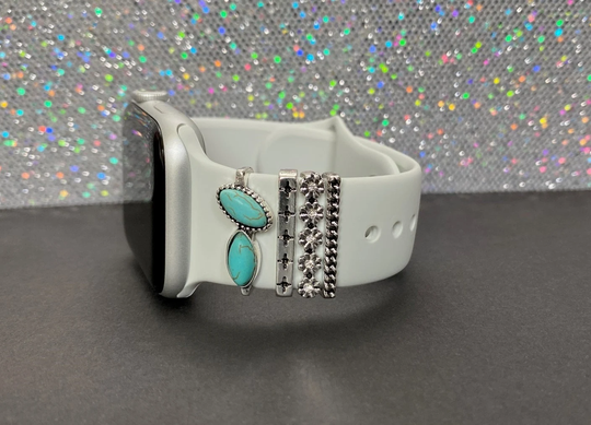 Turquoise Stackable Watch Band Charms For Apple Watch, Fitbit, Sports Charms, Accessories, Jewelry