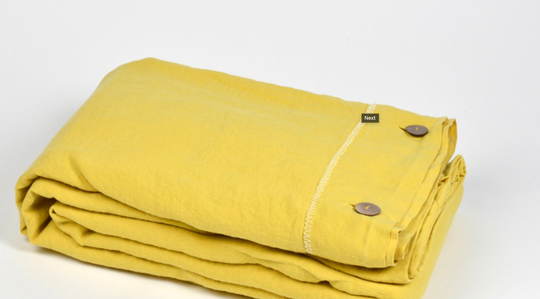 Extra Quality Pure Natural Linen Duvet Cover Yellow Color 100 % Organic Eco Soft Stonewashed 220x240cm/87x95"