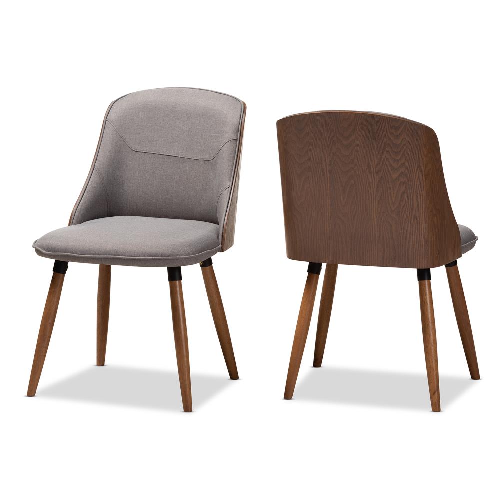 Baxton Studio Set of 2 Arsanio Contemporary/Modern Polyester/Polyester Blend Upholstered Dining Side Chair (Composite Frame) in Gray | 150-2PC-8739-LW