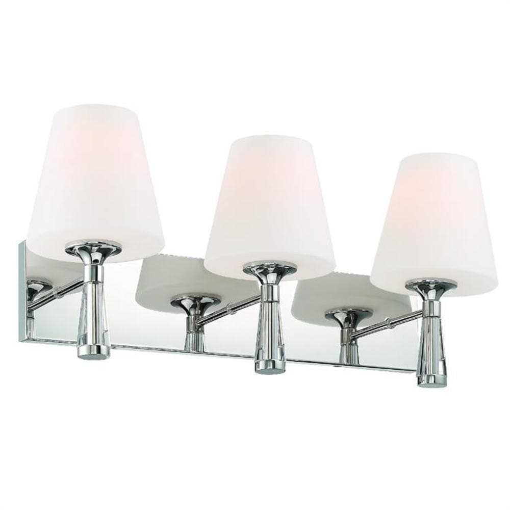 Crystorama Ramsey 23.25-in W 3-Light Polished Nickel Modern/Contemporary Wall Sconce | RAM-A3403-PN