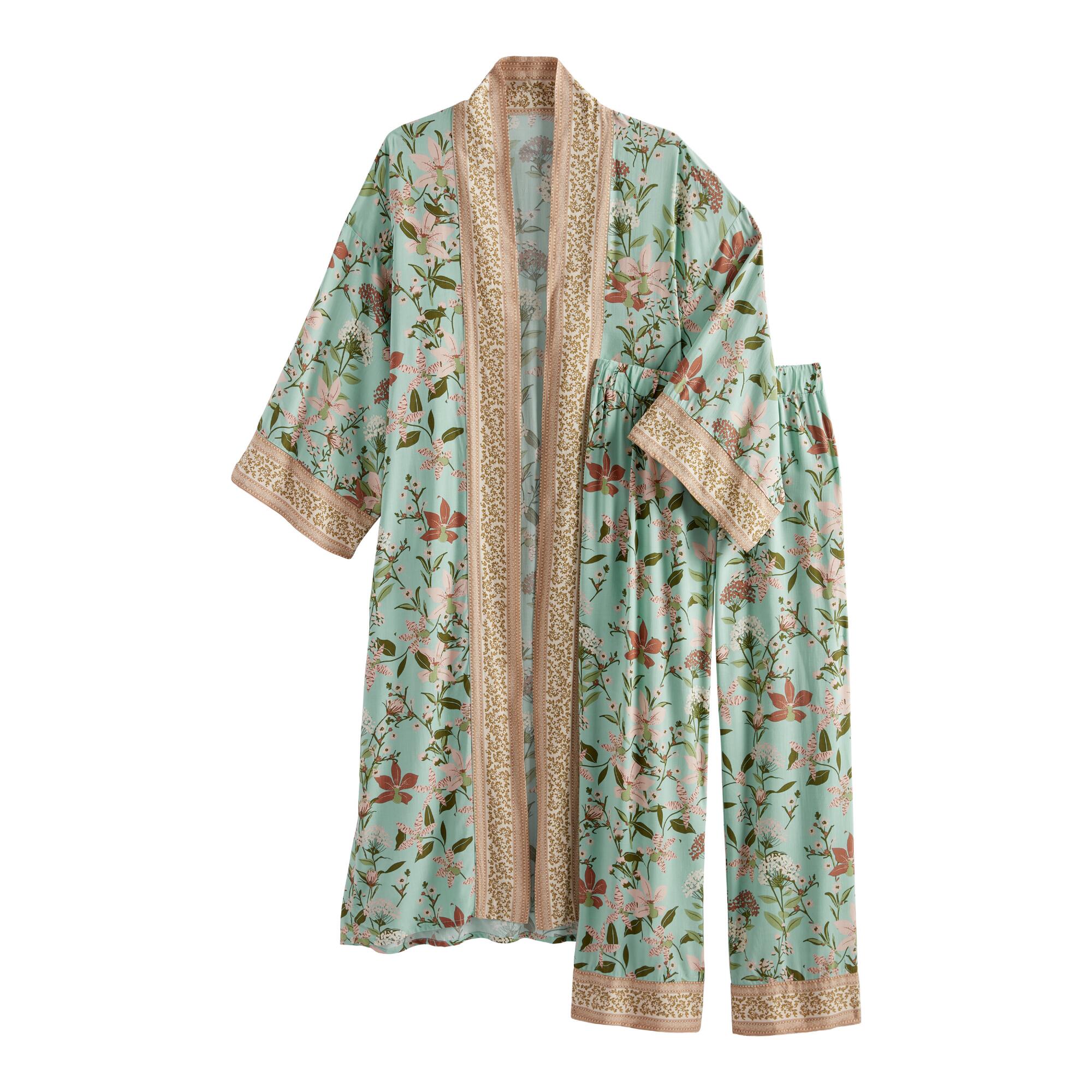 Teal and Ivory Blossom Pajama Collection by World Market