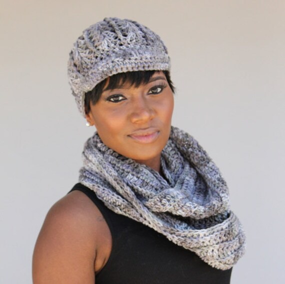 Grey Blend Hat & Infinity Scarf
