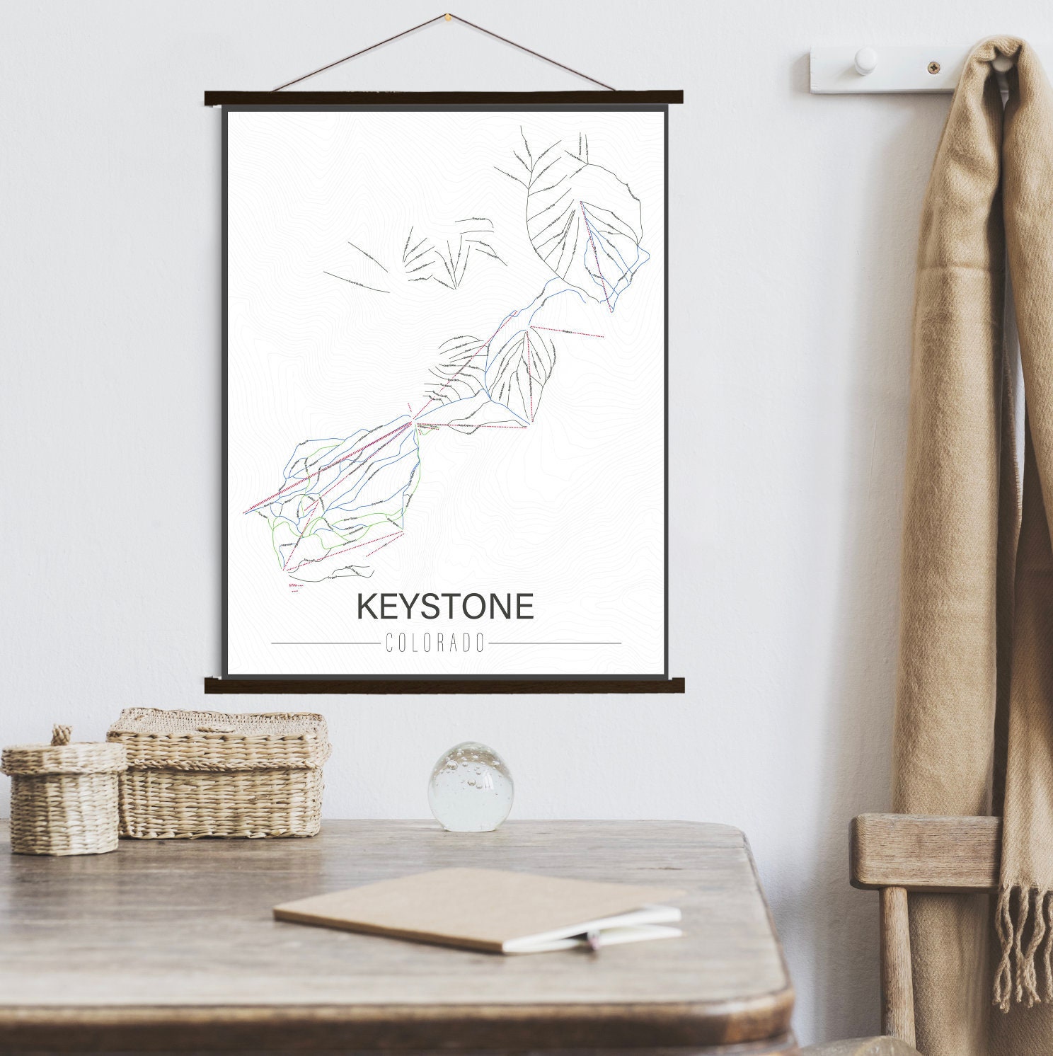 Keystone Colorado Ski Trail Map | Hanging Canvas Of Printed Marketplace