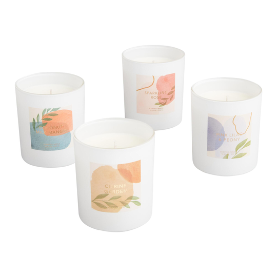 White Watercolor Artwork Scented Candle - Scented Wax by World Market