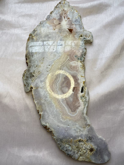Huge Pink Amethyst Slab With Druzy 7.2lbs