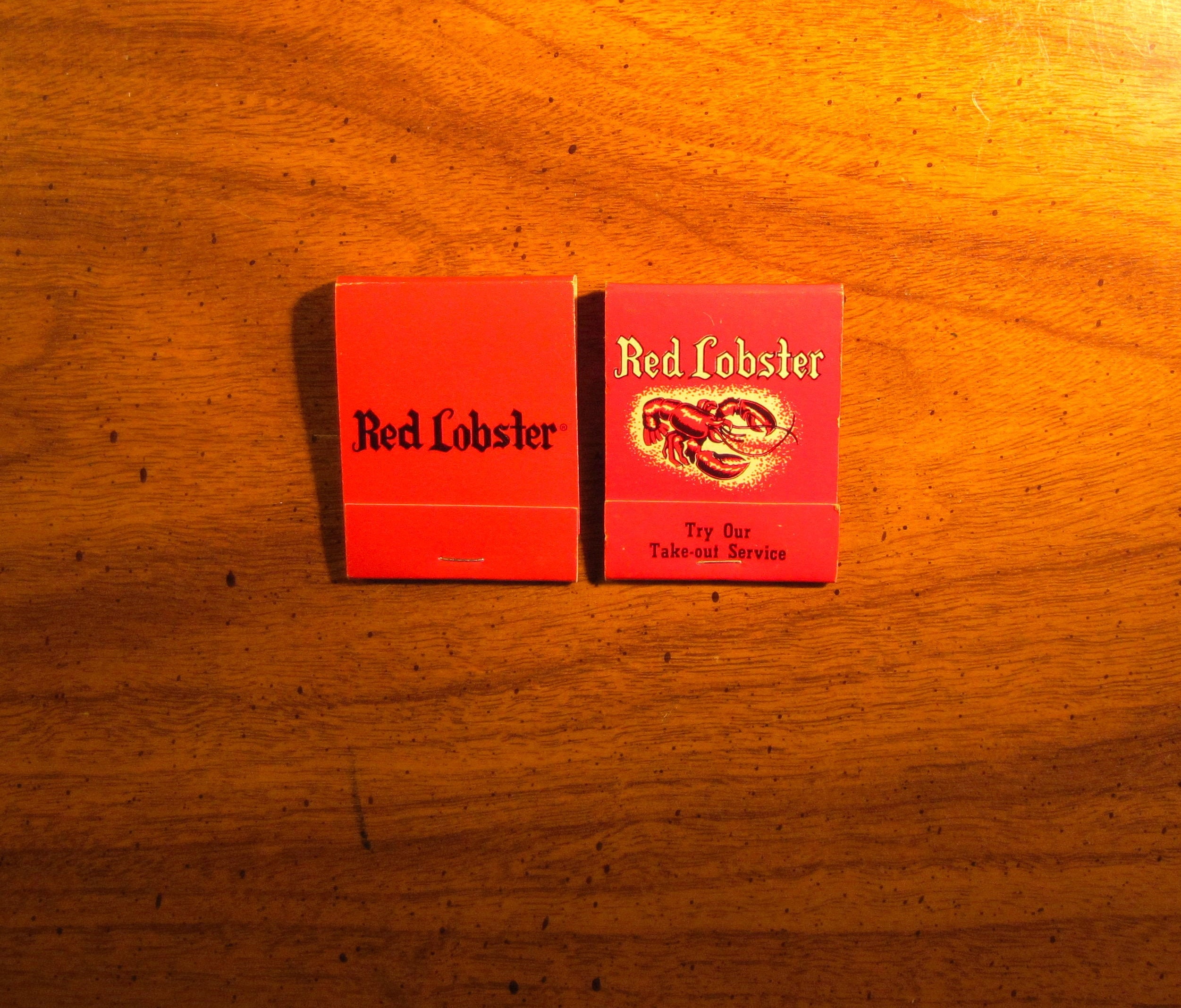 Vintage Matchbooks, Red Lobster, Seafood, Restaurant, 20 Strike, Lot Of 2, with All Match Sticks, Free Ship in Usa