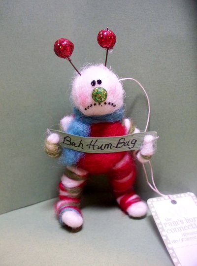 Bah Hum Bug Felted Wool Ornament...made To Order... Please Check Shipping Time