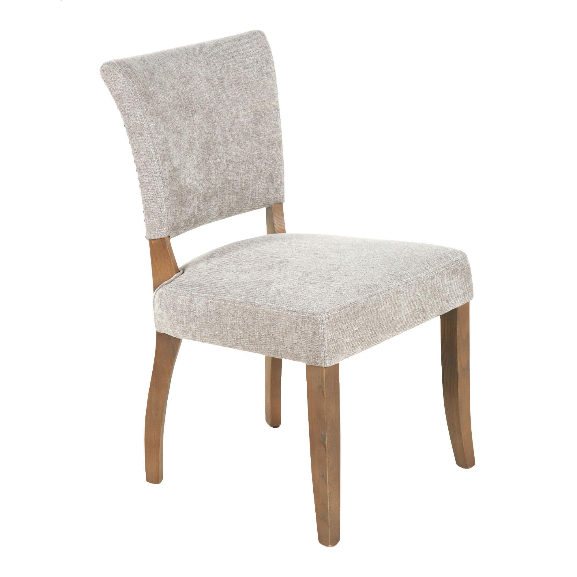 Gray Wood Monroe Upholstered Dining Chairs Set of 2: Gray/Natural by World Market