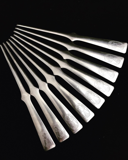 Lobster Fork Set 12 Vintage Seafood Picks Forks, Cutlery Eternum Stainless Steel Set Cutlery 1950S, Elegant Dinner De Fêtes